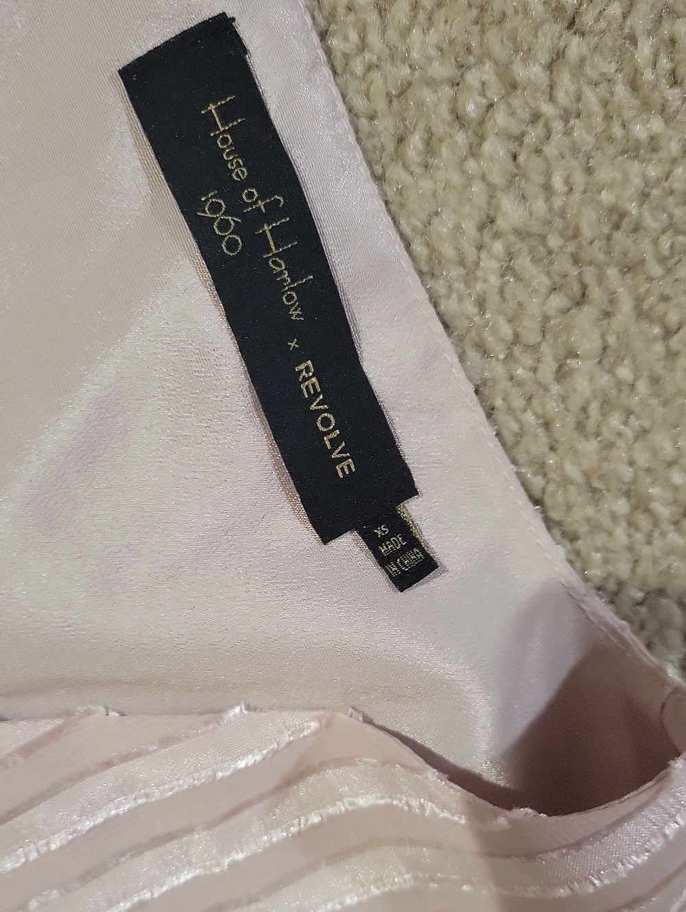 House of Harlow 1960 Blush Pink Metallic Stripe Wrap Top - Picture 4 of 8